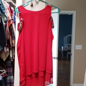 Red tank top blouse